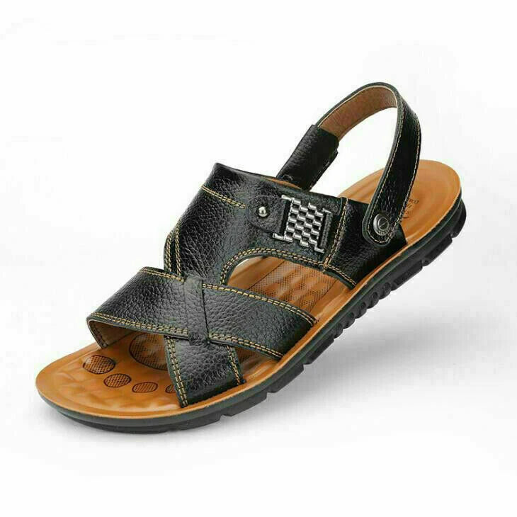 Men's Leather Sandal Fisherman Handmade Beach Slippers Flat Summer Shoes Outdoor