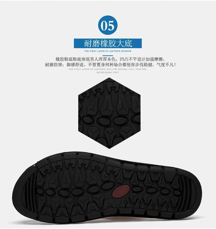 Men's Sandals Summer Breathable Beach Slippers Outdoor Sandals Flat Casual Shoes
