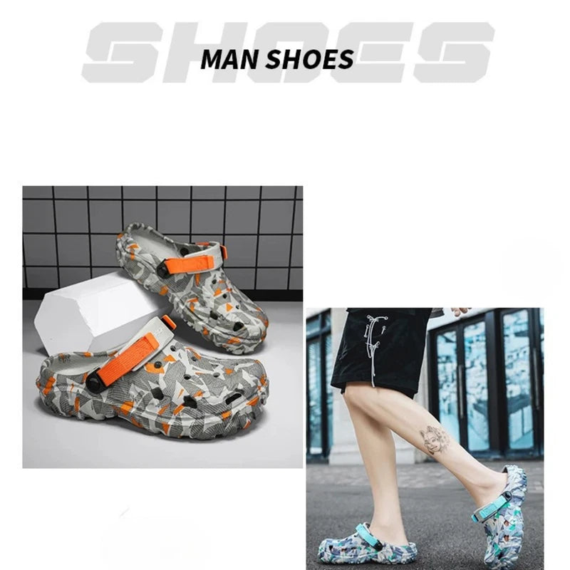 Casual Men's Summer Clogs - SlipOn Waterproof Slippers Garden Beach Swim Sandals