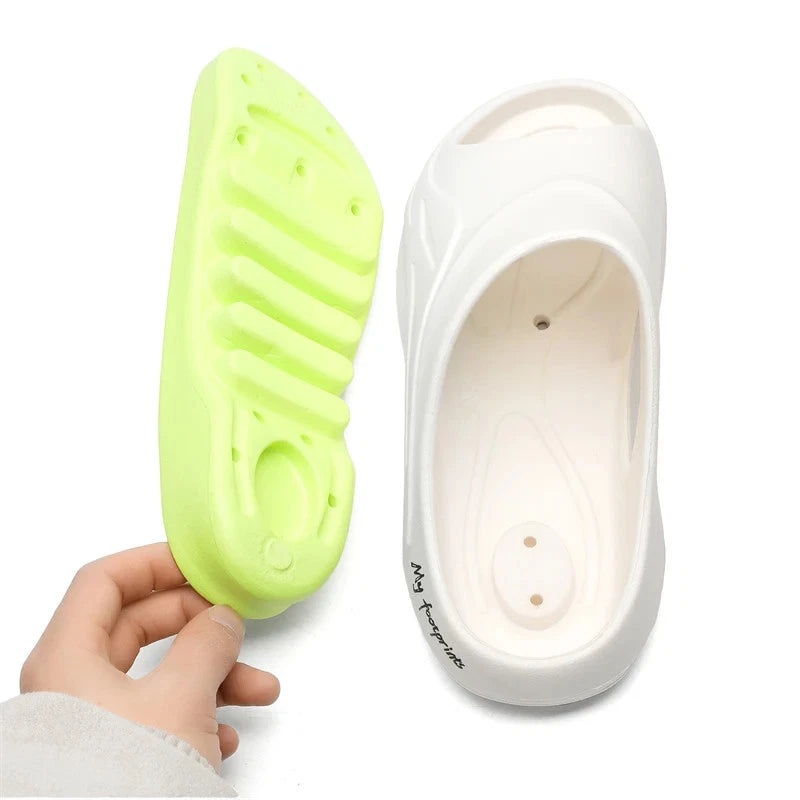 2025 New Men Massage Slippers Slides Indoor Outdoor Sandals Beach Casual