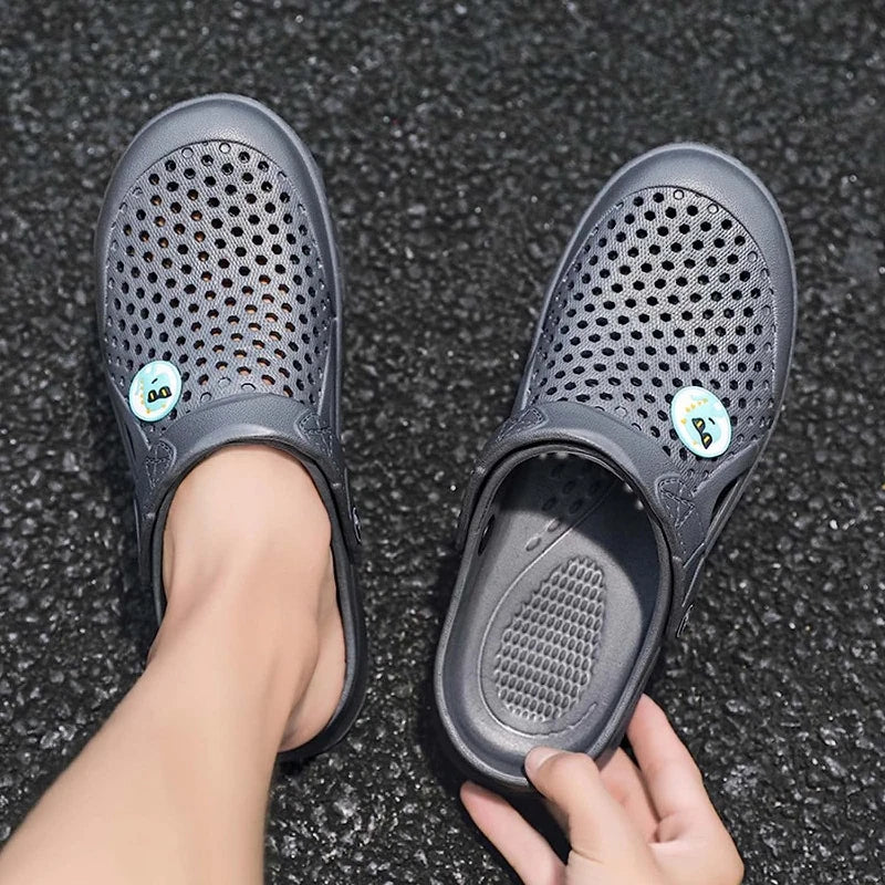 Mens Garden Clogs Slip on Sandals Pool Beach Shoes Home Slippers Shower Slides
