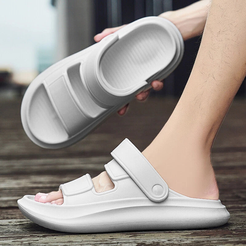 Mens Summer Slides Breathable Beach Sandals Flip Flops Mouth Slippers Soft US 11